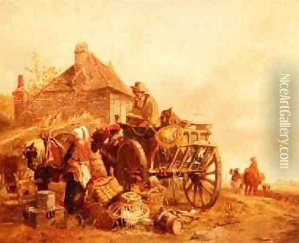 Off to Market Oil Painting - William Mulready