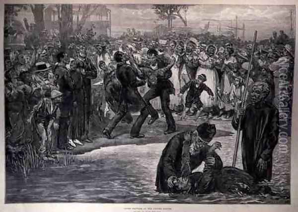 Negro Baptism in the United States, from The Illustrated London News, 21st May 1887 Oil Painting - Regamey, Felix