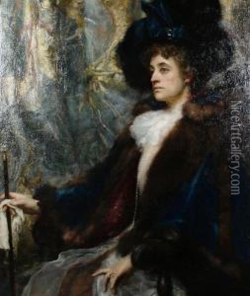 The Lady Mayoress Of London, Lady Newton Oil Painting - Henrietta Rae