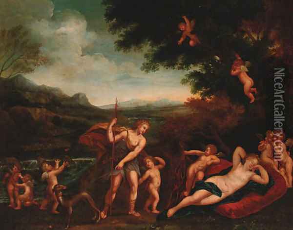 Venus and Adonis 4 Oil Painting - Francesco Albani