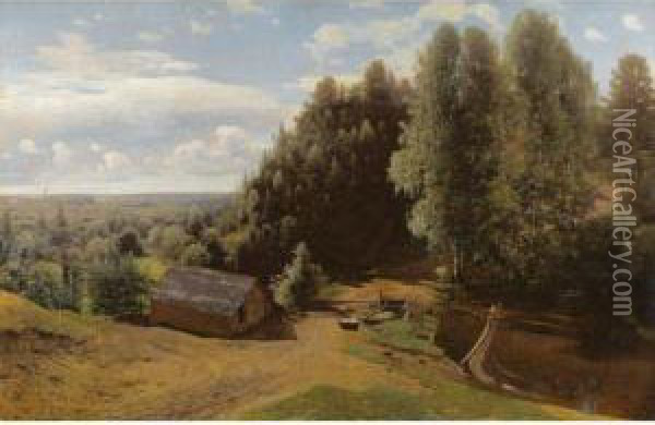 Mill In The Forest Clearing Oil Painting - Vladimir Donatovich Orlovskii