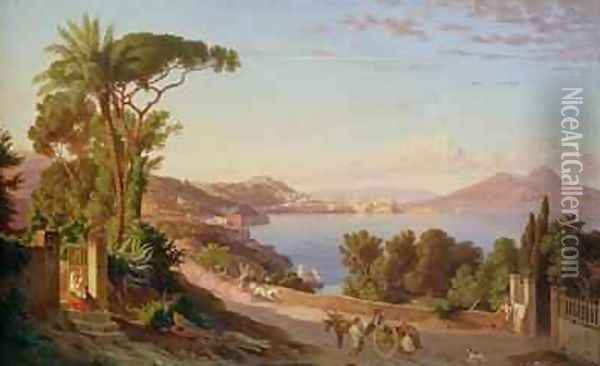 View of Naples 2 Oil Painting - Carl Wilhelm Goetzloff