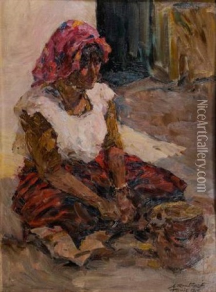 Tunisienne Oil Painting - Alexandre Roubtzoff