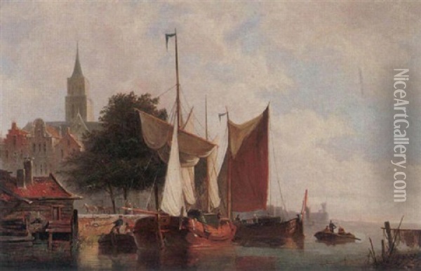 View In Amsterdam Oil Painting - Cornelis Christiaan Dommelshuizen