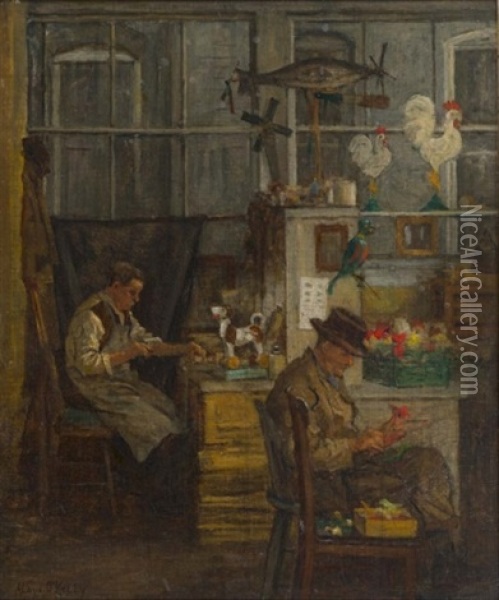 The Toymakers Oil Painting - Aloysius C. O'Kelly