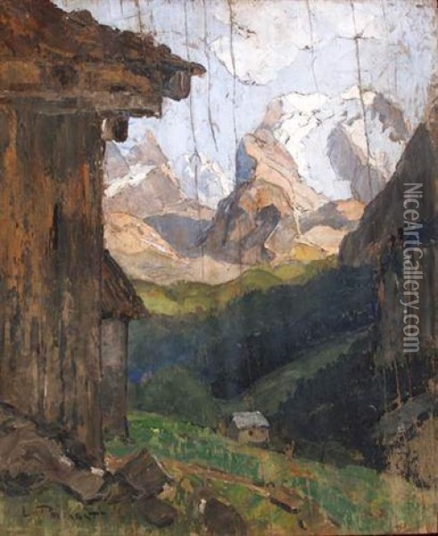 Paysage De Montagne (l'oisans ?) Oil Painting - Lucien Poignant