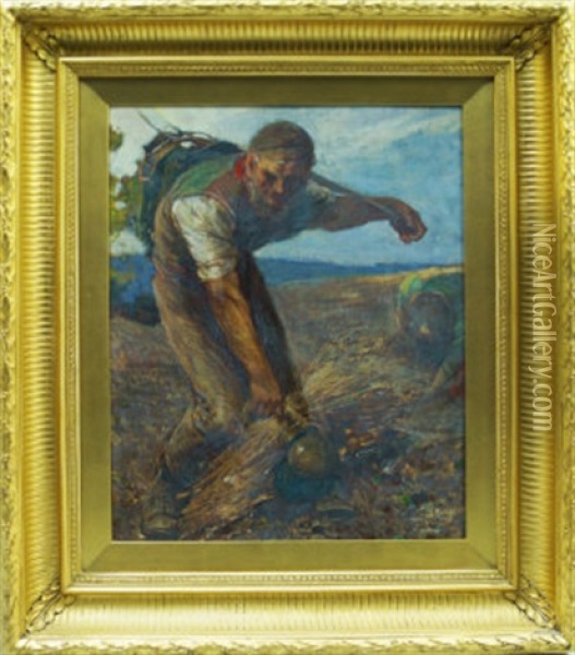 Haymaking Oil Painting - Harry Watson