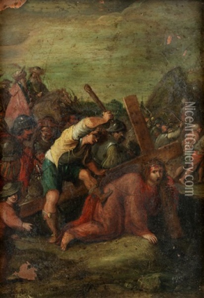 Christus Fallt Unter Dem Kreuz Oil Painting - Frans Francken the Younger