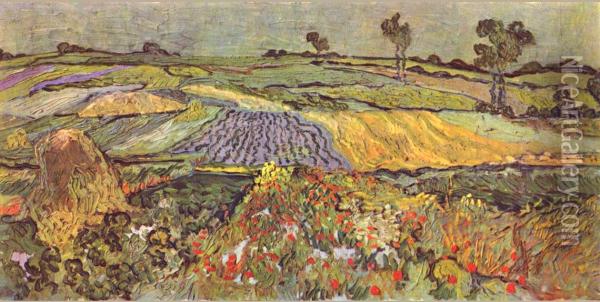 Champs de blé près d'Auvers 1890 Oil Painting - Vincent Van Gogh