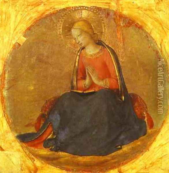 Perugia Triptych; The Virgin from the Annunciation Oil Painting - Angelico Fra