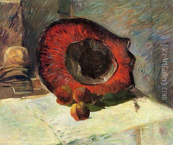 Red Hat Oil Painting - Paul Gauguin