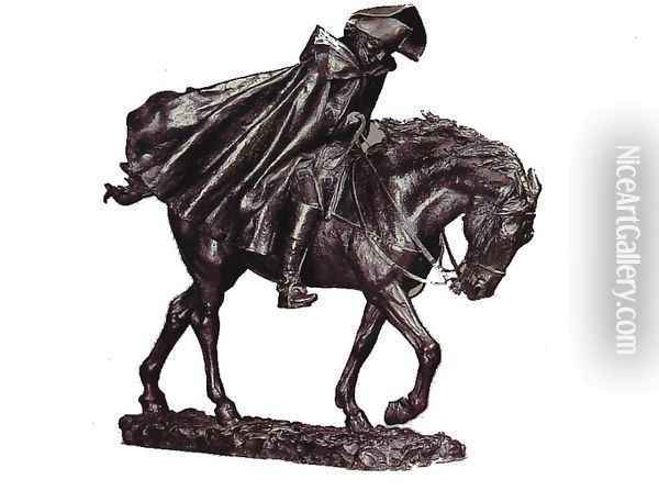 Marshal Ney on Horseback Fighting the Wind Oil Painting - Ernest Meissonier