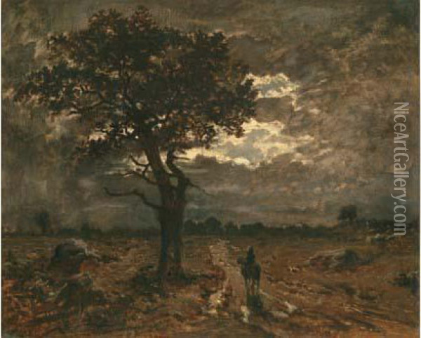 Le Rageur, Cavalier Sous L'orage Oil Painting - Theodore Rousseau