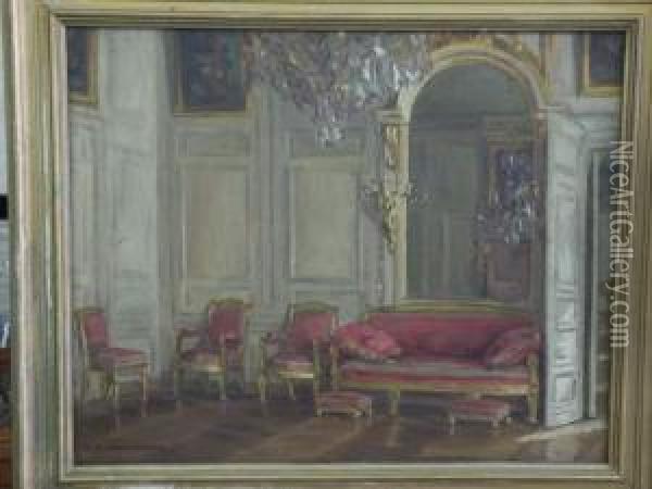 Interieur De Salon Oil Painting - Johann Georg Rosenberg
