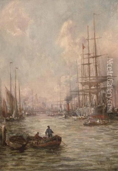 At Poole Oil Painting - William Edward Webb