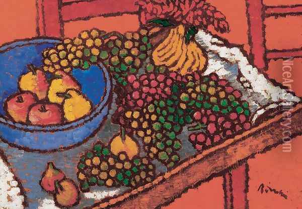 Still-life with Geape Oil Painting - Jozsef Rippl-Ronai
