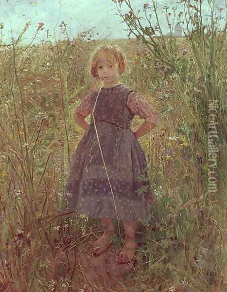 The Small Heath Princess, 1889 Oil Painting - Fritz von Uhde
