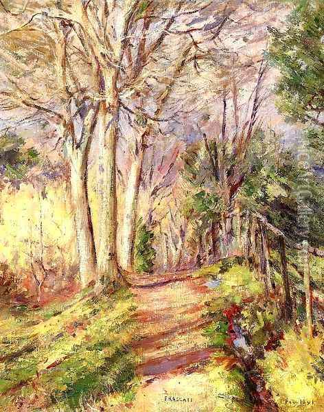 Path in Frascati 1891 Oil Painting - Sanford Robinson Gifford