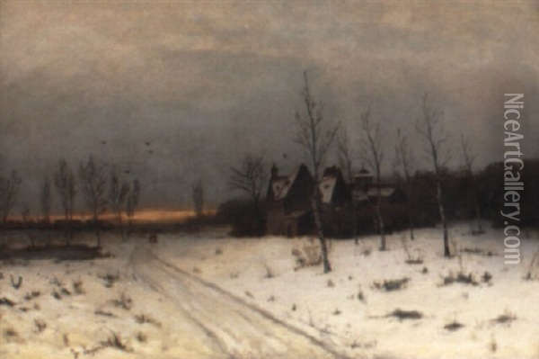 Winterlandschaft Oil Painting - Friedrich Josef Nicolai Heydendahl