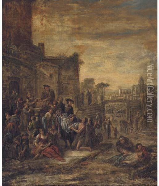 The Seven Acts Of Mercy Oil Painting - Jacob Willemsz de Wet the Elder