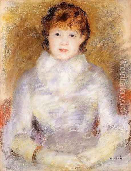 Portrait of a Young Woman (aka Ellen Andree) 1877 Oil Painting - Pierre Auguste Renoir