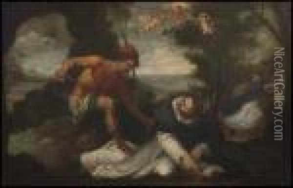The Martyrdom Of St. Peter Of Verona Oil Painting - Pier Francesco Mola
