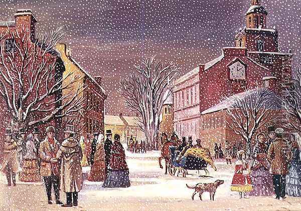 Winter in Pennsylvania Oil Painting - James Cooper
