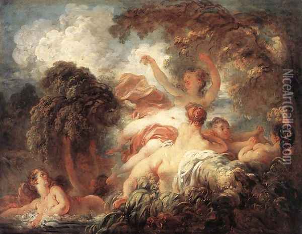 The Bathers 1772-75 Oil Painting - Jean-Honore Fragonard