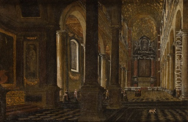 Interior De Iglesia Con Figuras Oil Painting - Wilhelm Schubert van Ehrenberg