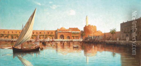 Le Port D'alger Oil Painting - Louis Gaidan