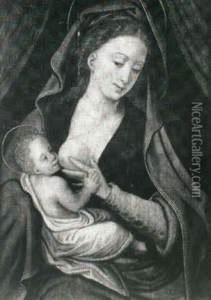 The Madonna And Child Oil Painting - Jan Van Scorel