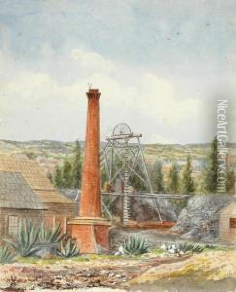 The Mine Shaft, Central Victoria Oil Painting - Emma Minnie Boyd