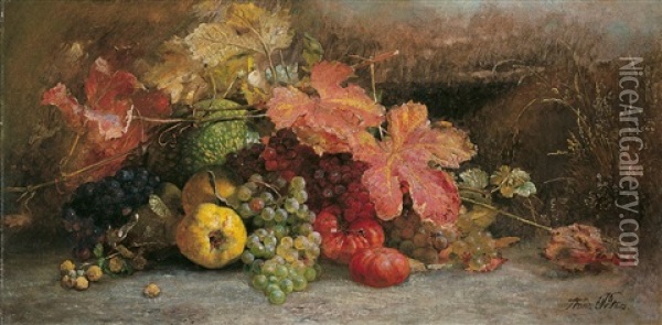 Herbstliches Fruchtestilleben Oil Painting - Anna Peters