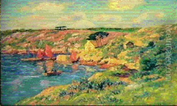 La Riviere De Merrien, Finistere Oil Painting - Henry Moret