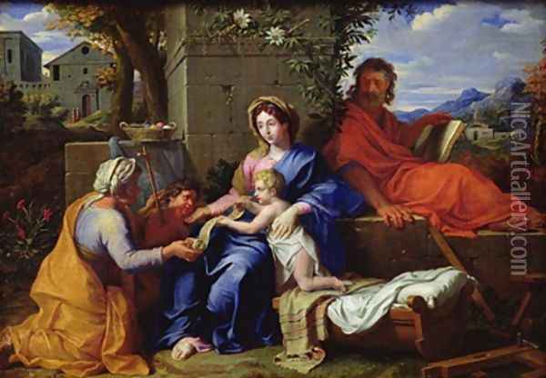 The Holy Family Oil Painting - Louis Licherie de Beuron