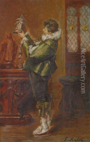 Homme Tenant Une Choppe Oil Painting - Ferdinand Victor Leon Roybet