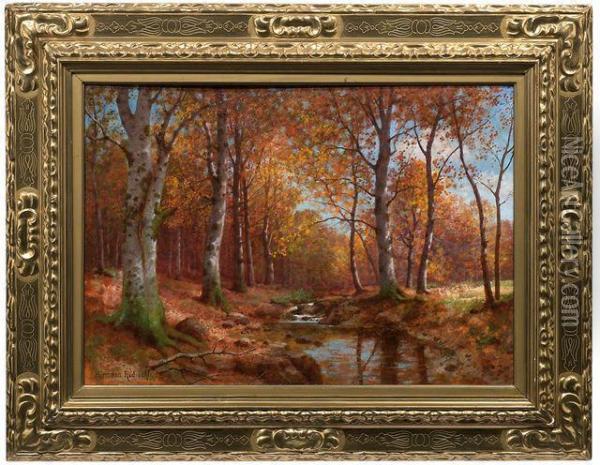 Waldbach Im Herbst Oil Painting - Hermann Traugott Rudisuhli