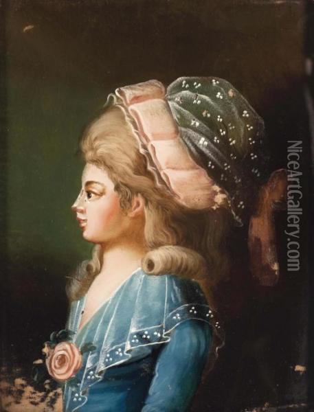 Portrait De Jeune Fille Au Chapeau Oil Painting - Elisabeth Vigee-Lebrun