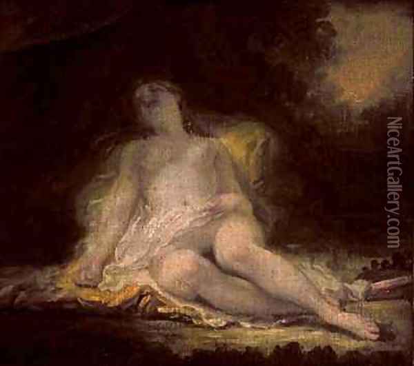 Sleeping Bacchante Oil Painting - Jean-Honore Fragonard