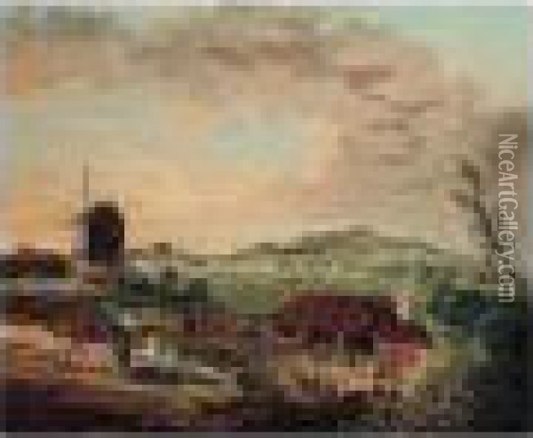 Paris, A View Of Montmartre From St. Lazare Oil Painting - Hubert Robert