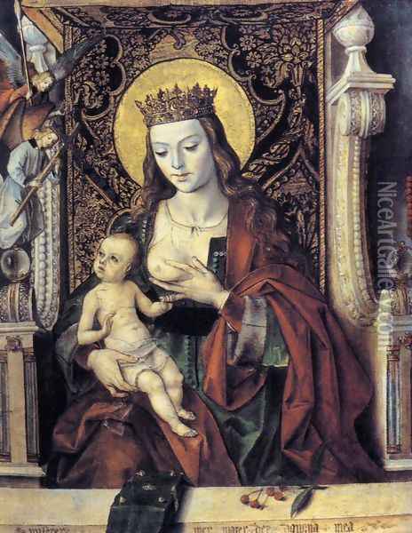 Virgin and Child c. 1475 Oil Painting - Pedro Berruguette