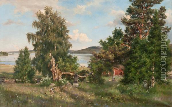 A Summer Day In The Archipelago Oil Painting - Fredrik Ahlstedt