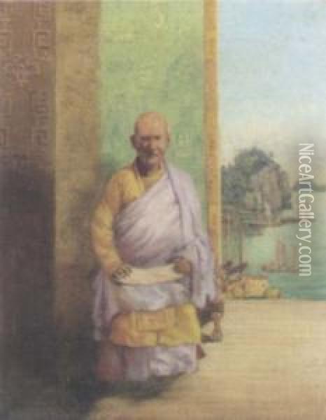 Japanese Man Oil Painting - John Jnr. Varley