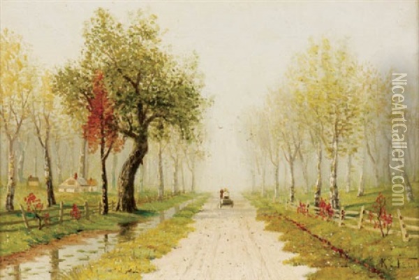 The Foggy Road Oil Painting - Karl Eugene Felix