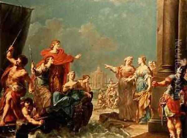 The Departure of Aeneas Oil Painting - Giuseppe (Il Sansons) Marchese