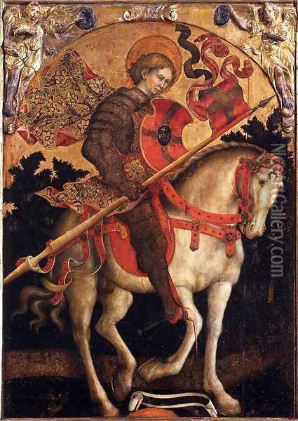 St Chrysogonus on Horseback Oil Painting - Michele (di Taddeo di Giovanni Bono) Giambono