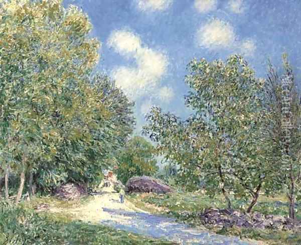 Le matin Le long du bois, au mois de juin Oil Painting - Alfred Sisley