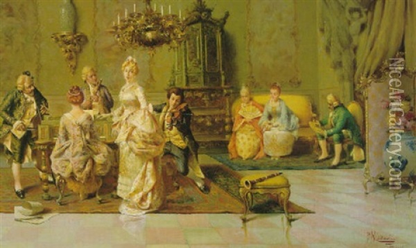 The Recital Oil Painting - Pompeo Massani