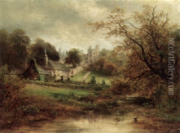 Haddon Hall From The North Oil Painting - David Payne