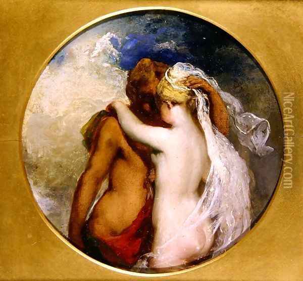 Nymph and Satyr Oil Painting - William Etty